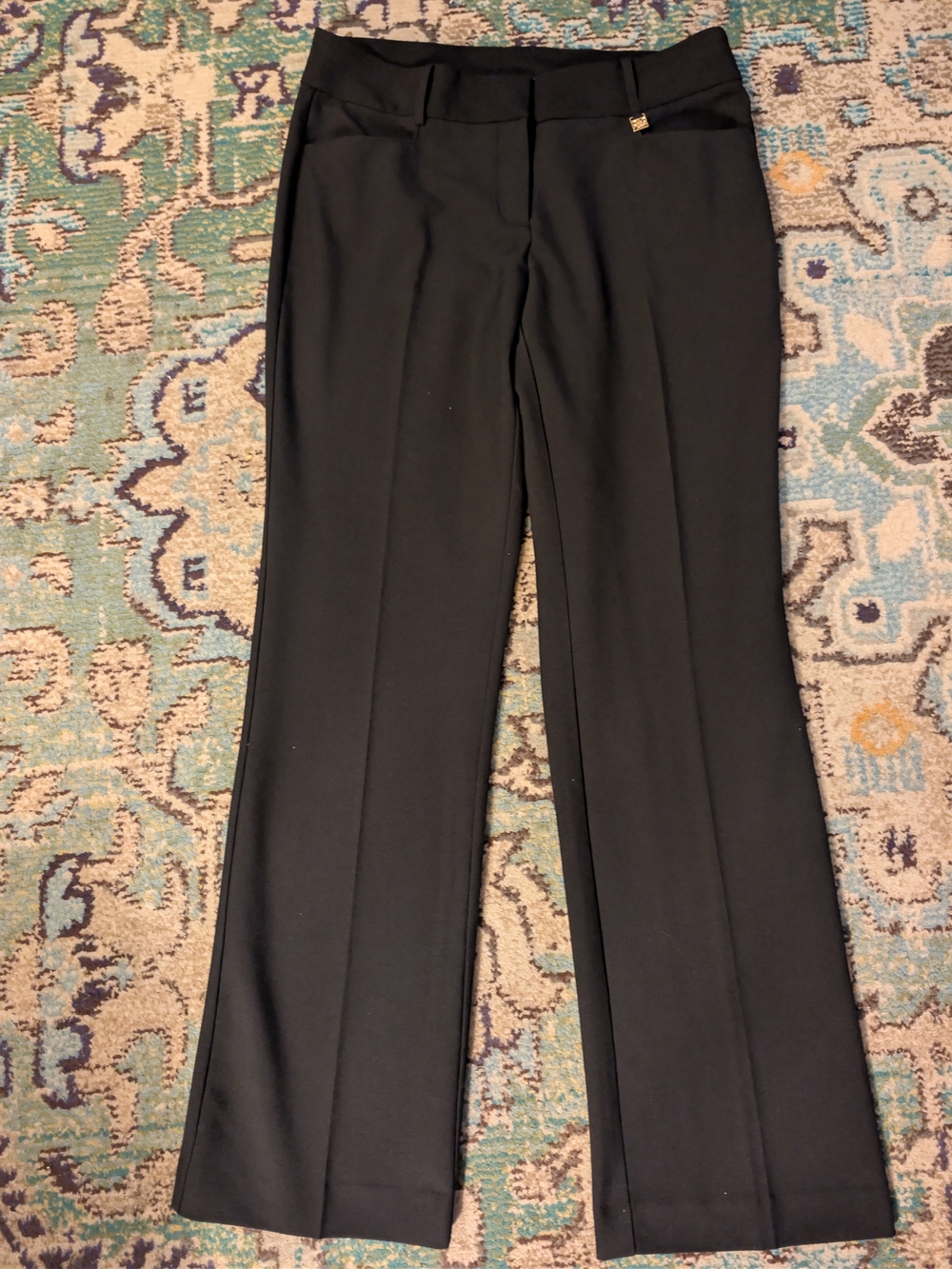 Anne Klein Women's Black Straight-Leg Dress Trousers